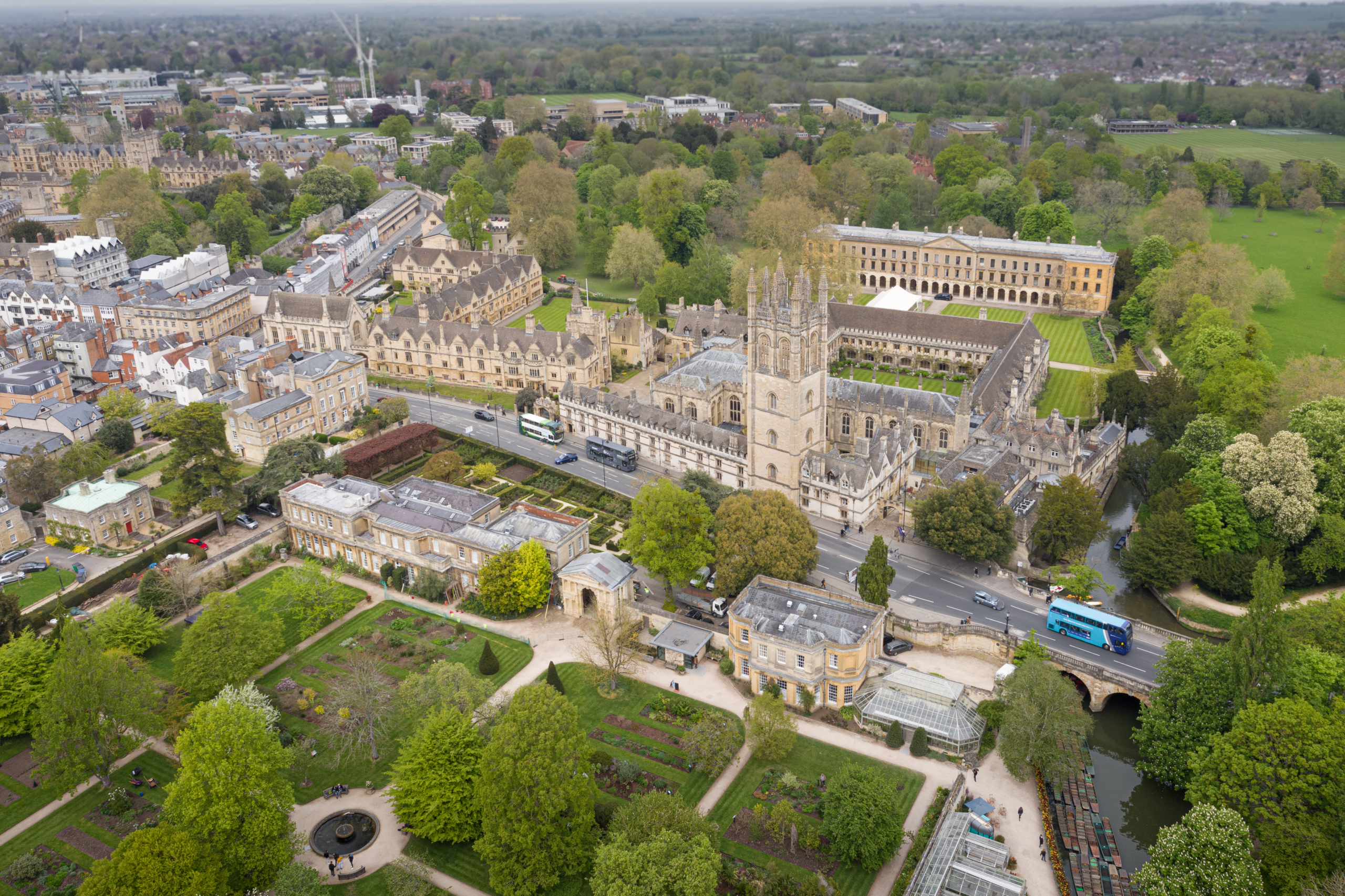 Aerial photograph of Magdalen College and Oxford Botanical Gardens view from the air Aerial photograph of Magdalen College and Oxford Botanical Gardens view from the air